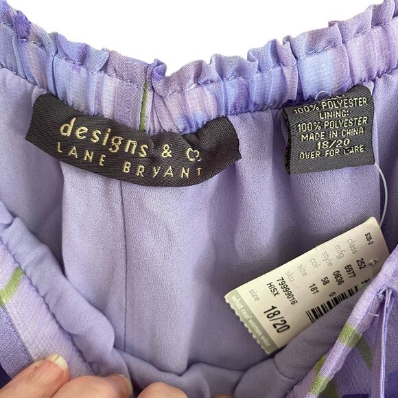 LANE BRYANT NWT Size 18 / 20 Chiffon Pants Lined Floral Elastic Waist Pull-On - Picture 7 of 9